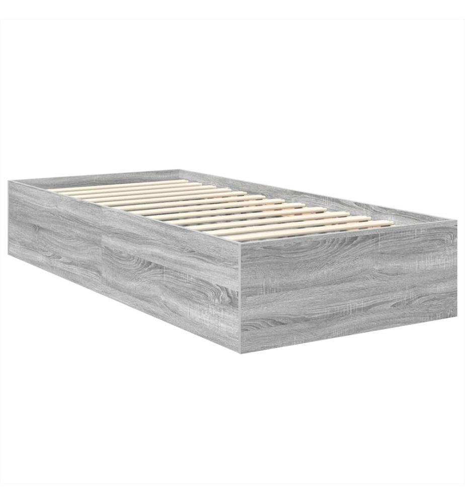 Cadre de lit Gris Sonoma 90 x 200 cm Bois d'ingénierie