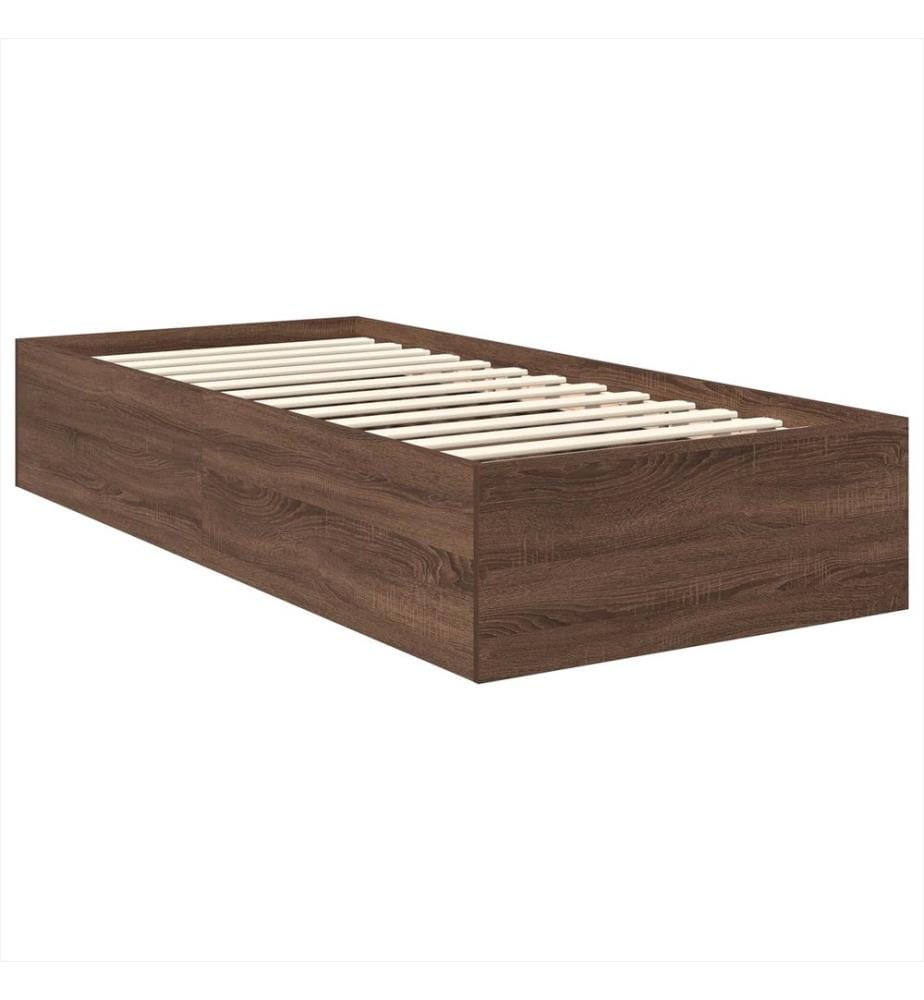 Bettrahmen Braun Eichen-Optik 90 x 200 cm Holzwerkstoff