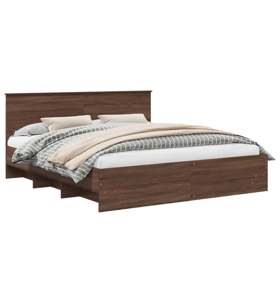 Bettrahmen Braun Eichen-Optik 200 x 200 cm Holzwerkstoff