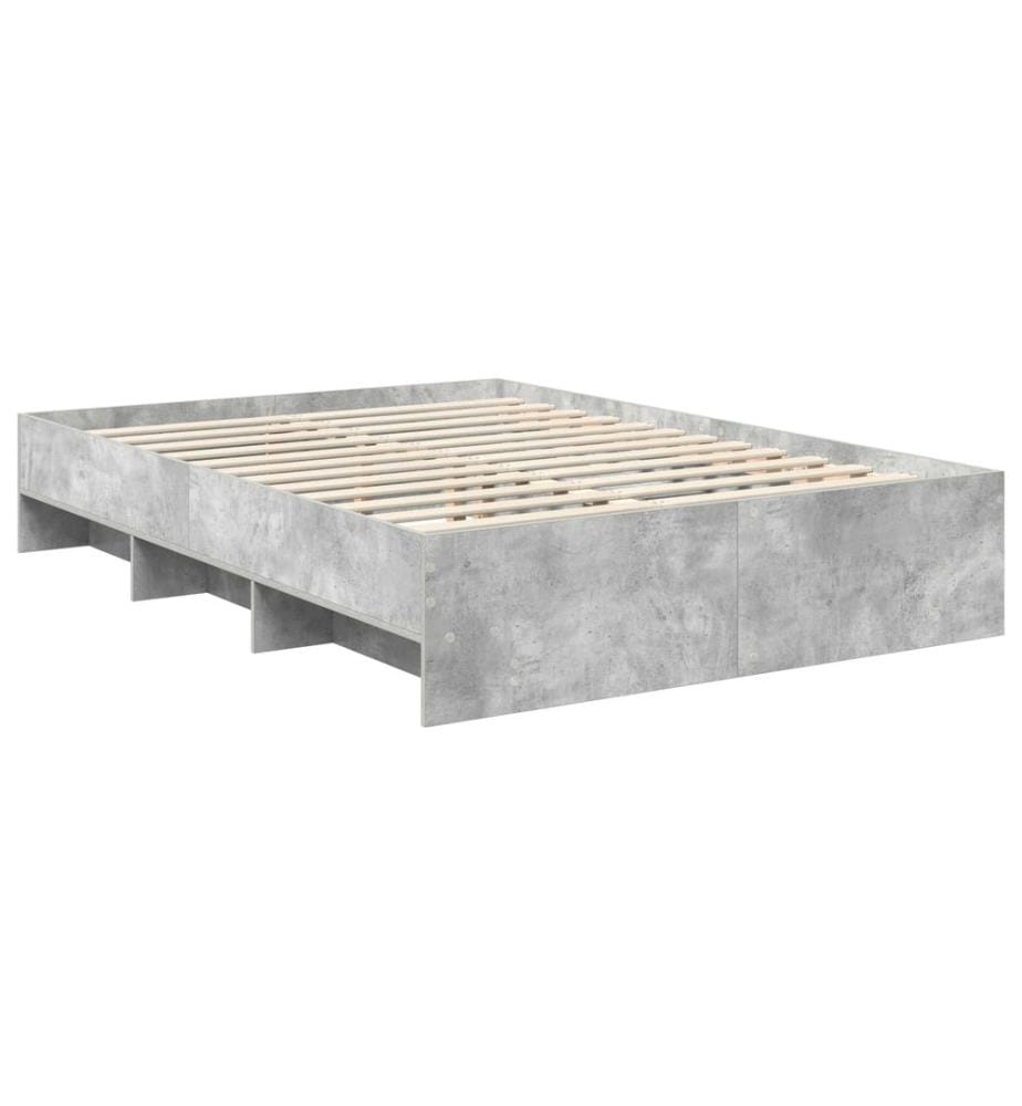 Cadre de lit Gris béton 150 x 200 cm Bois d'ingénierie