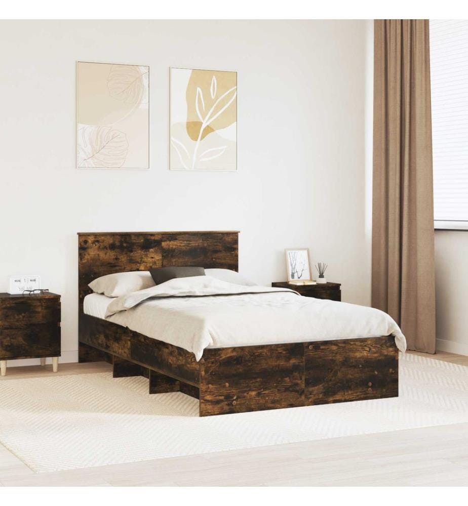 Bettrahmen Geräucherte Eiche 120 x 123 cm Holzwerkstoff