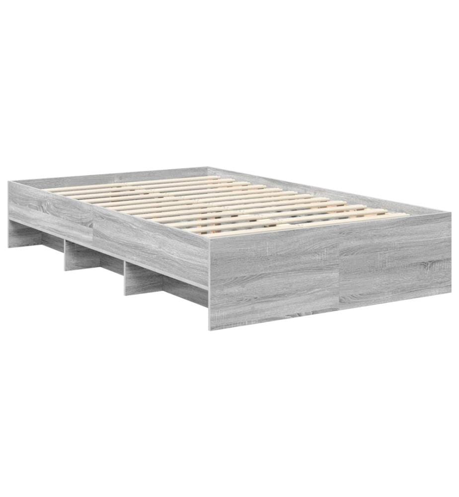 Cadre de lit Gris Sonoma 120 x 123 cm Bois d'ingénierie