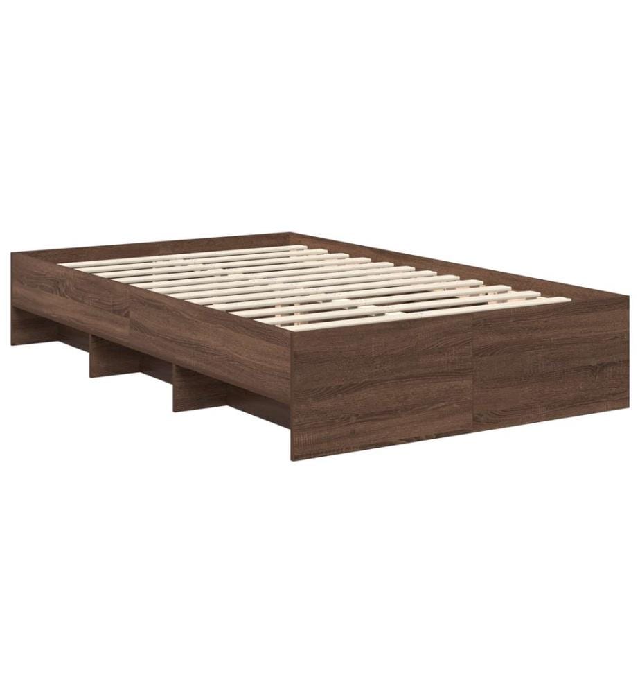Bettrahmen Braun Eichen-Optik 120 x 123 cm Holzwerkstoff