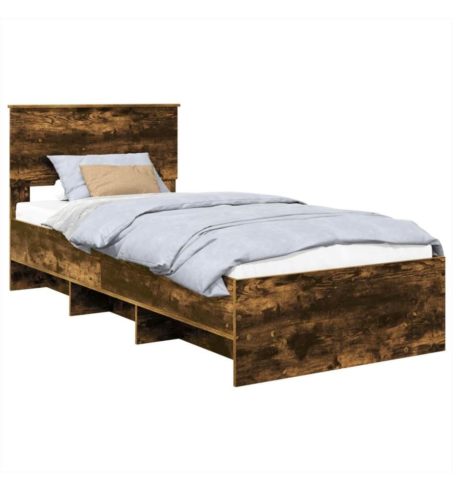 Bettrahmen Geräucherte Eiche 120 x 123 cm Holzwerkstoff