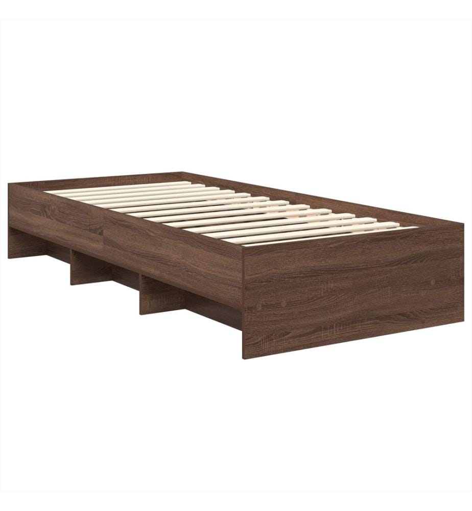Bettrahmen Braun Eichen-Optik 90 x 200 cm Holzwerkstoff