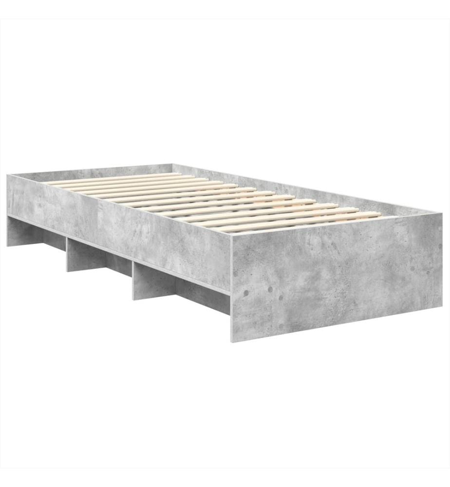 Cadre de lit Gris béton 90 x 200 cm Bois d'ingénierie