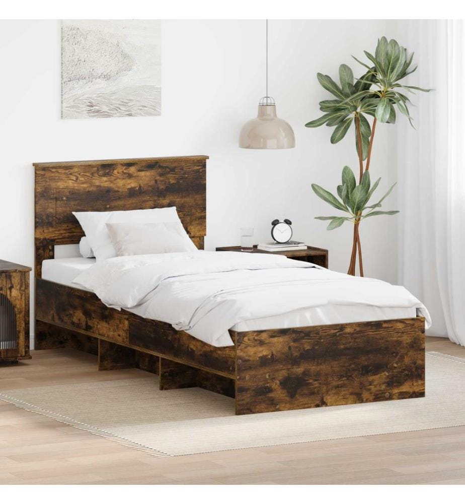 Bettrahmen Geräucherte Eiche 80 x 200 cm Holzwerkstoff