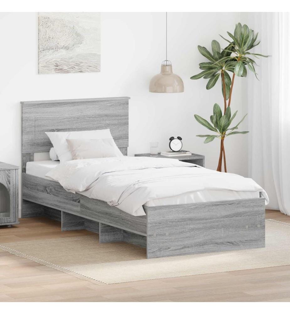 Cadre de lit Gris Sonoma 80 x 200 cm Bois d'ingénierie