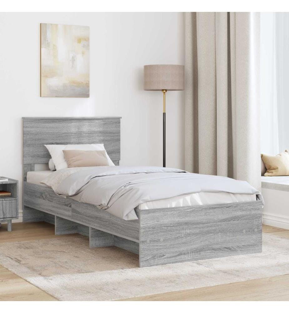 Cadre de lit Gris Sonoma 80 x 200 cm Bois d'ingénierie