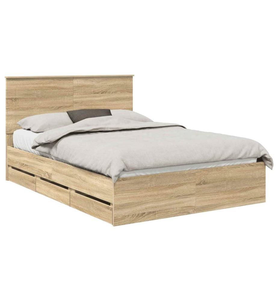 Bettrahmen Sonoma-Eiche 140 x 190 cm Ingenieurs Holz