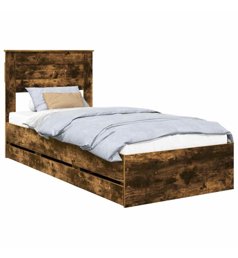 Bettrahmen Geräucherte Eiche 90 x 200 cm Ingenieurs Holz