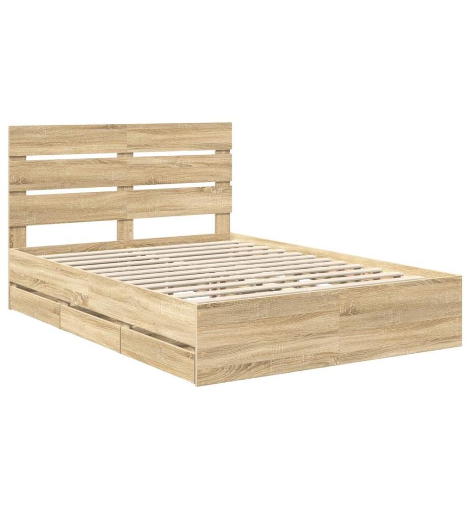 Bettrahmen Sonoma-Eiche 140 x 200 cm Ingenieurs Holz