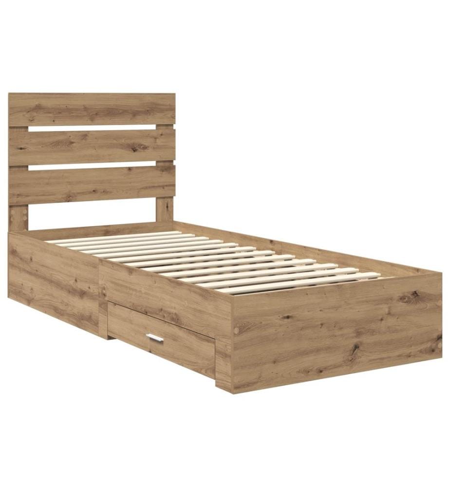 Bettrahmen Artisan-Eiche 100 x 200 cm Holzwerkstoff