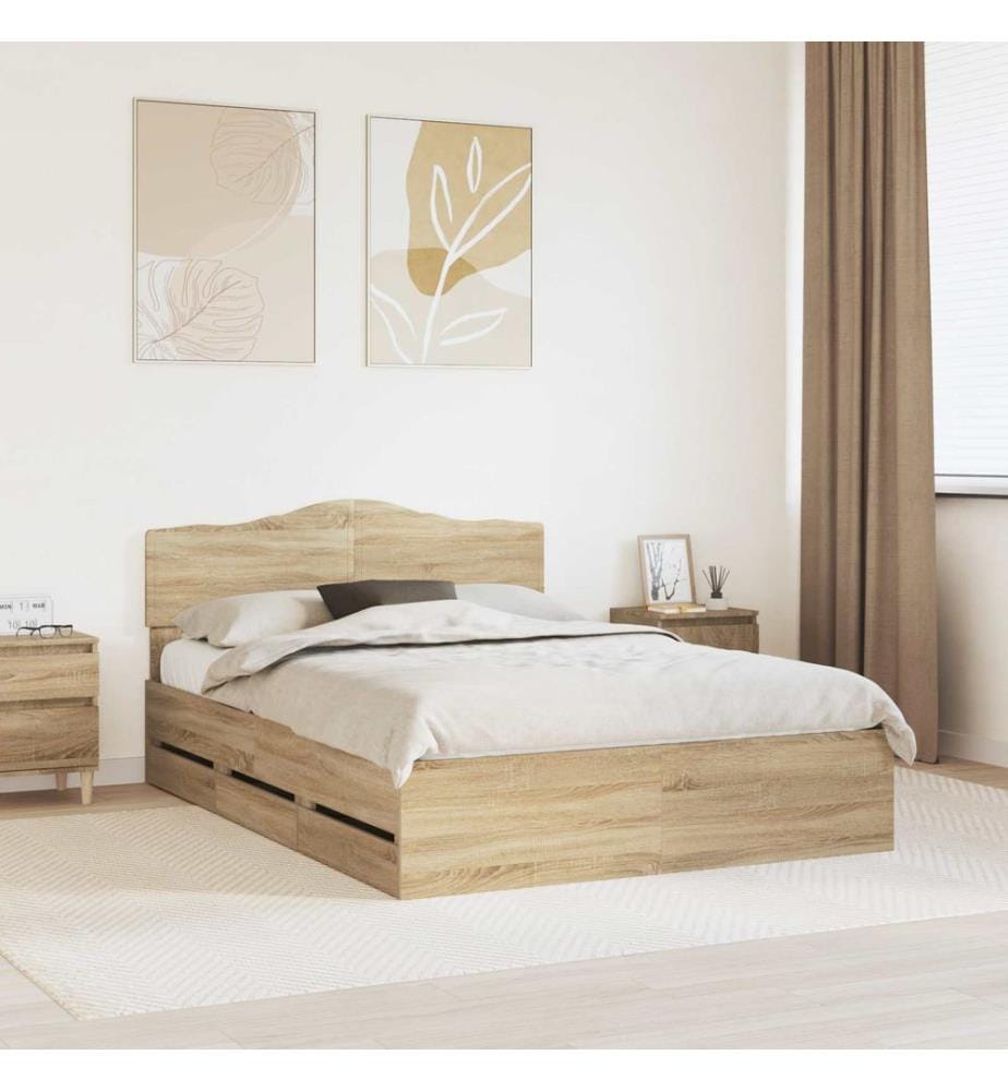 Bettrahmen Sonoma-Eiche 150 x 200 cm Ingenieurs Holz