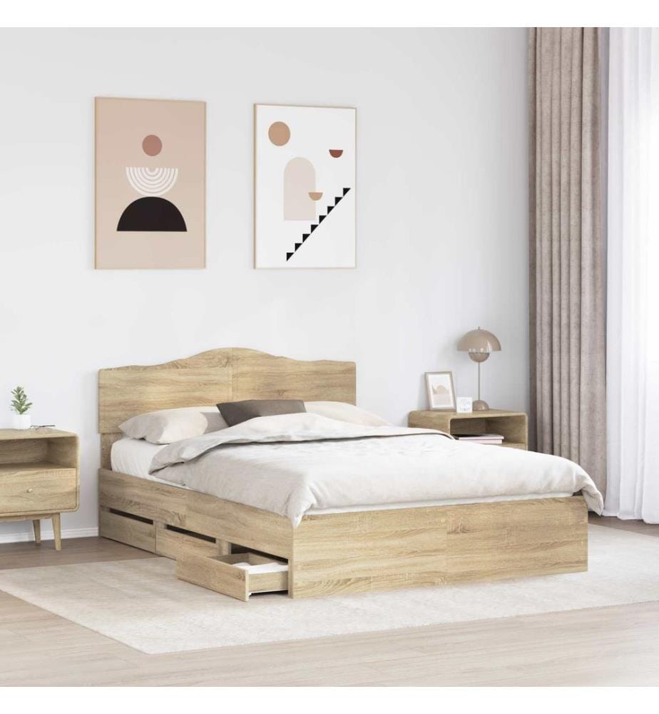 Bettrahmen Sonoma-Eiche 150 x 200 cm Ingenieurs Holz