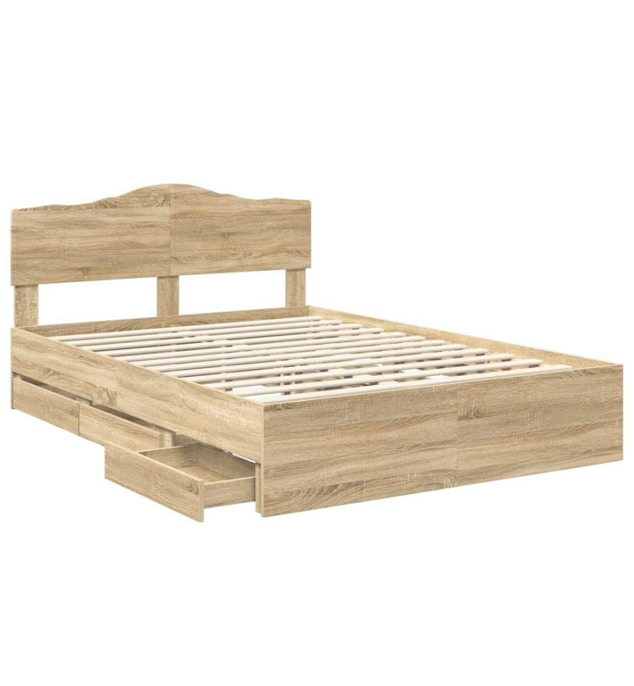 Bettrahmen Sonoma-Eiche 150 x 200 cm Ingenieurs Holz