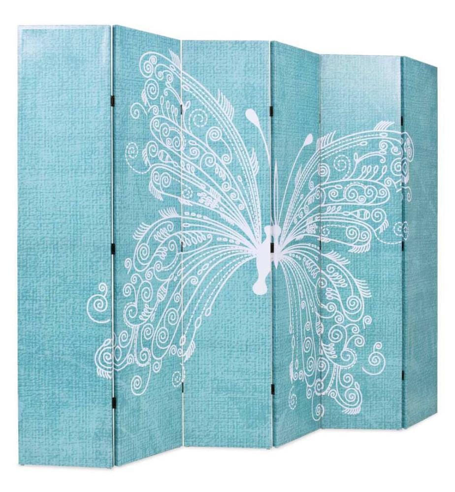 Cloison de séparation pliable 228 x 170 cm Papillon Bleu