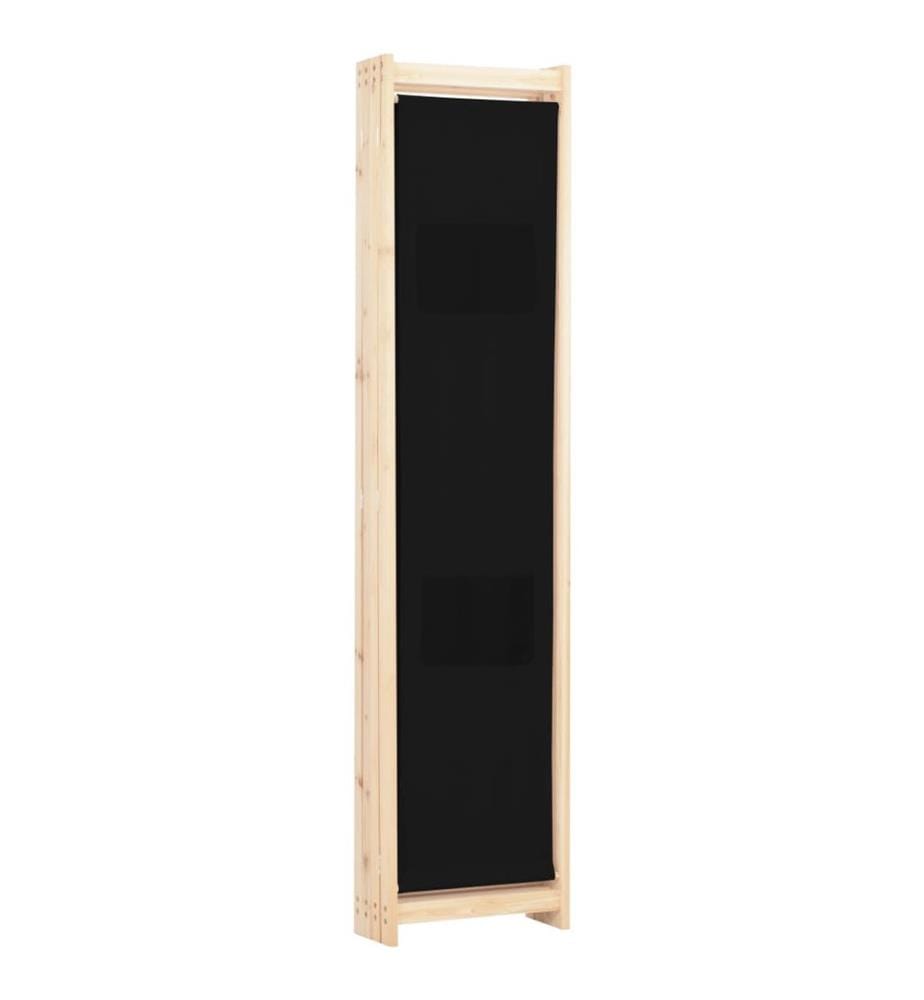 4-teiliger Raumteiler Schwarz 160 x 170 x 4 cm Stoff