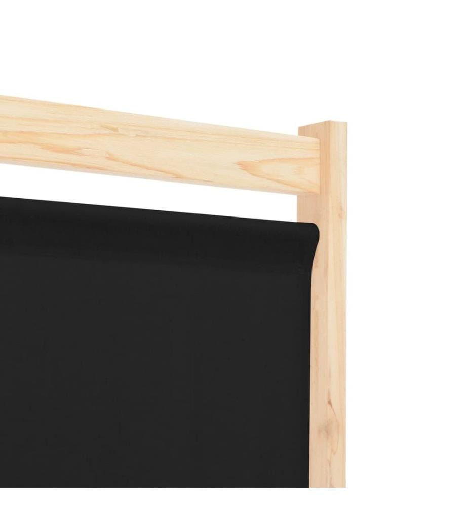 4-teiliger Raumteiler Schwarz 160 x 170 x 4 cm Stoff
