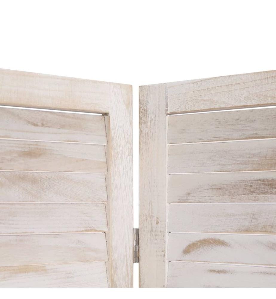 4-tlg. Raumteiler Weiss 140×165 cm Holz