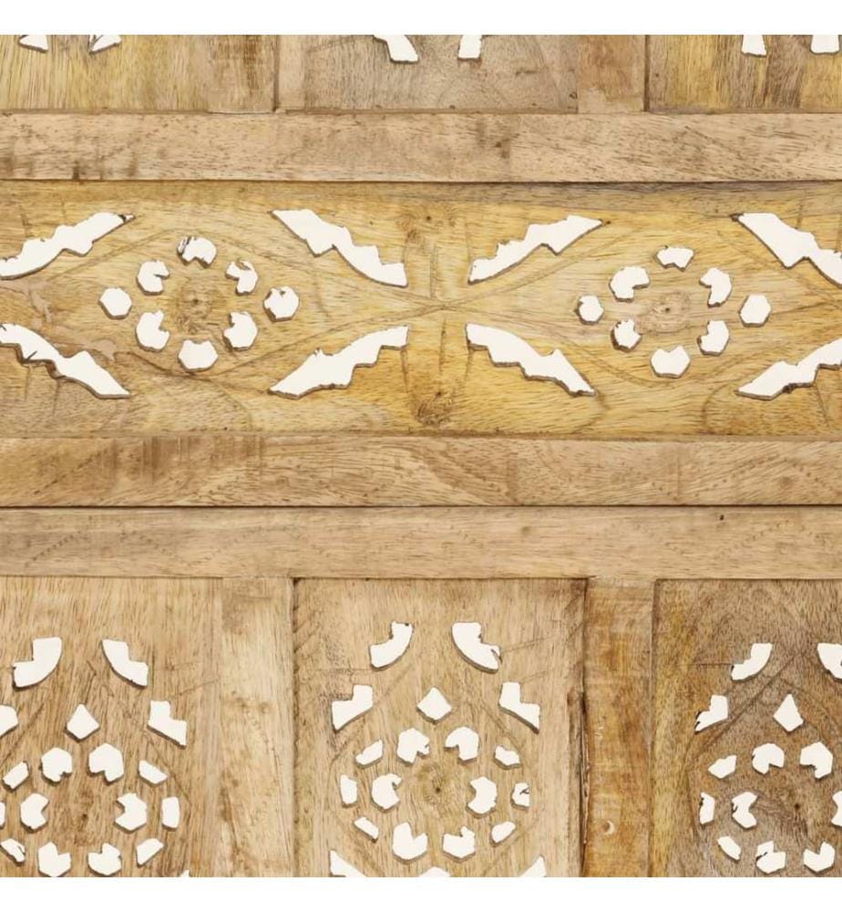 Cloison de séparation 4 panneaux 160x165 cm Bois de manguier