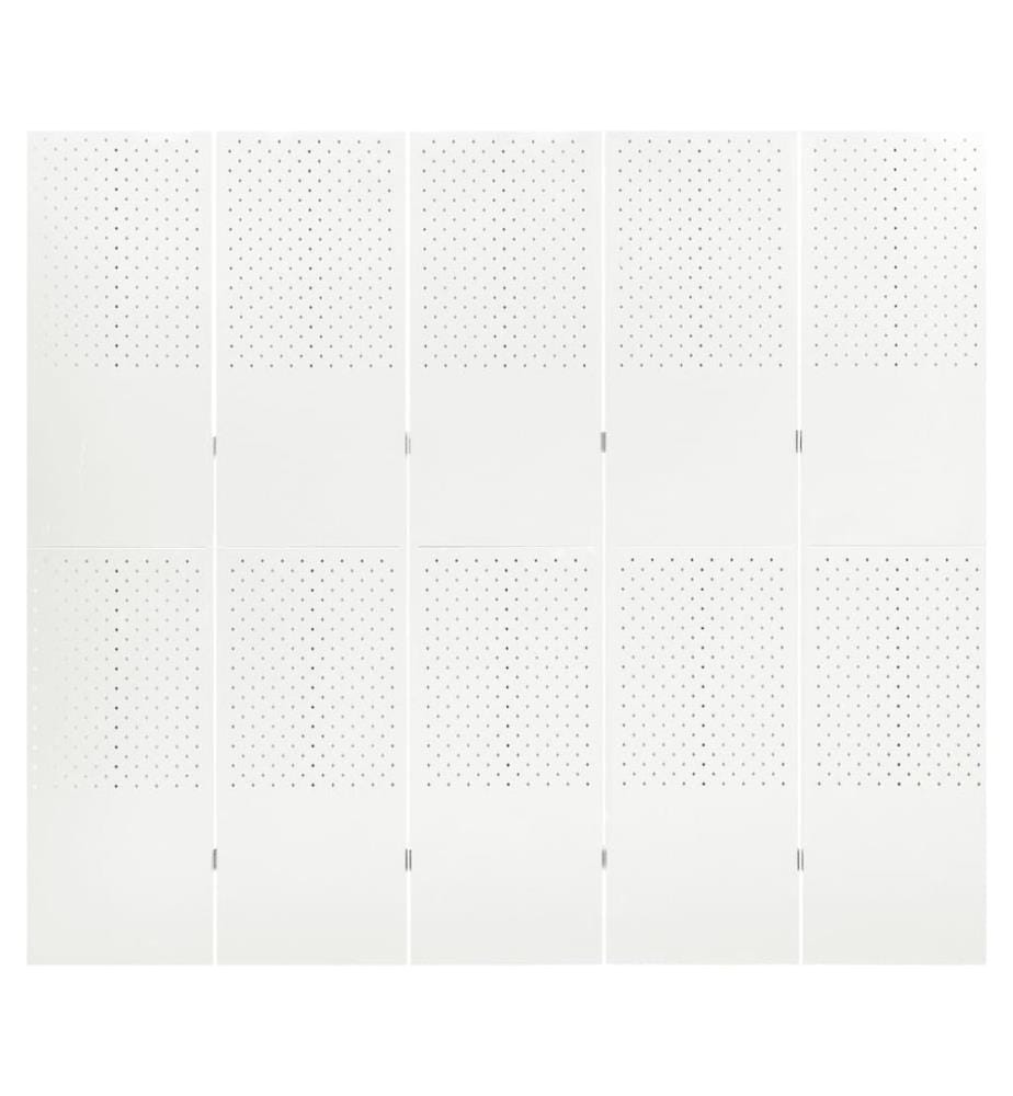 Cloisons de séparation 5 panneaux 2 pcs Blanc 200x180 cm Acier