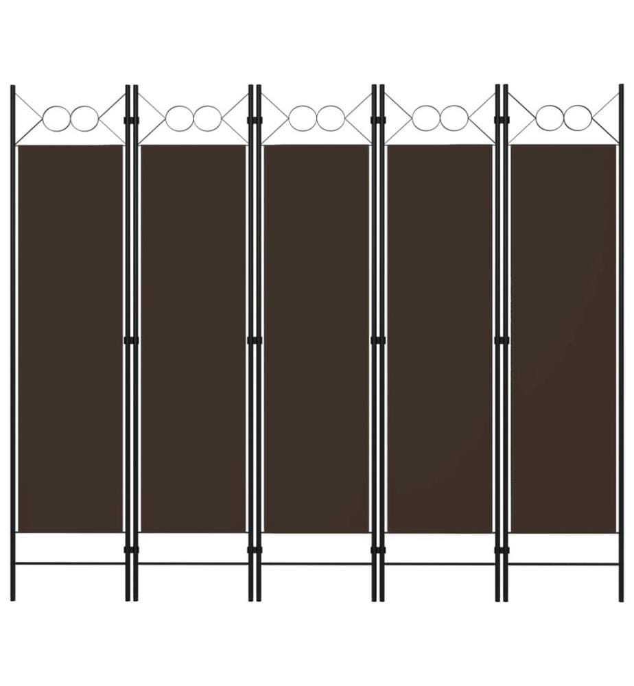 5-tlg. Raumteiler Braun 200 x 180 cm