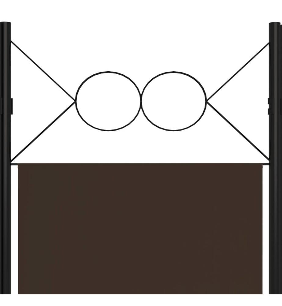 5-tlg. Raumteiler Braun 200 x 180 cm