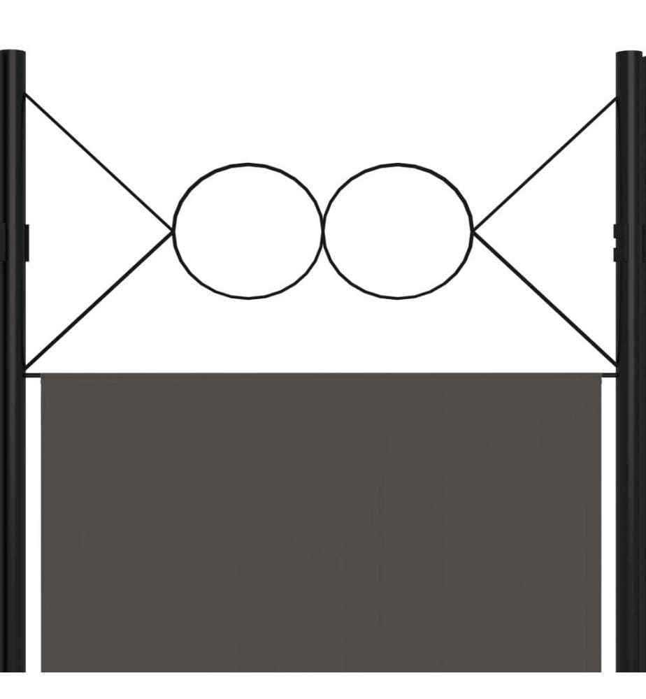 5-tlg. Raumteiler Anthrazit 200 x 180 cm