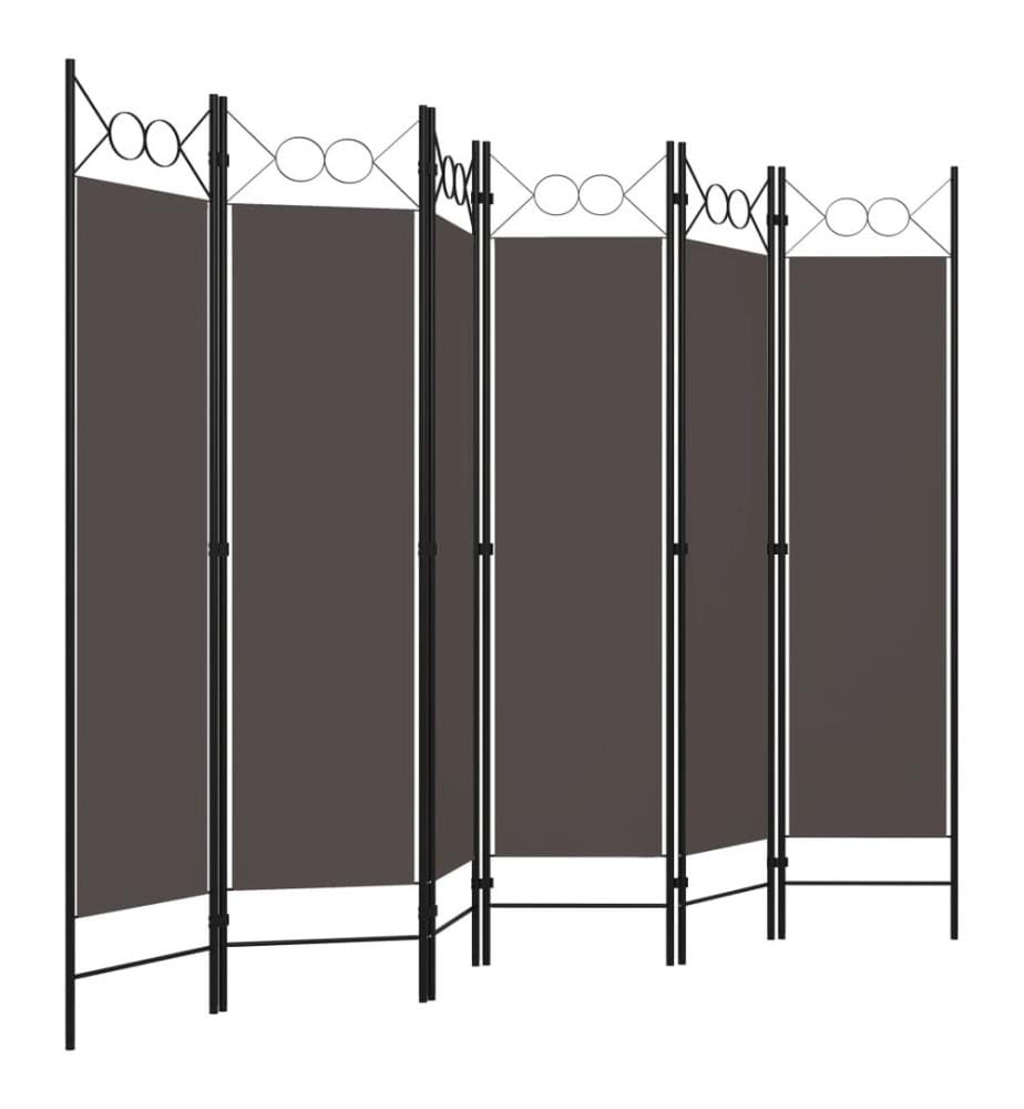 6-tlg. Raumteiler Anthrazit 240 x 180 cm
