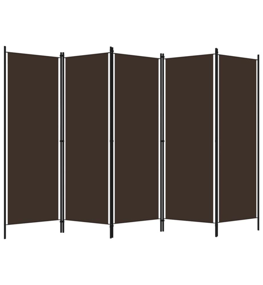 5-tlg. Raumteiler Braun 250x180 cm