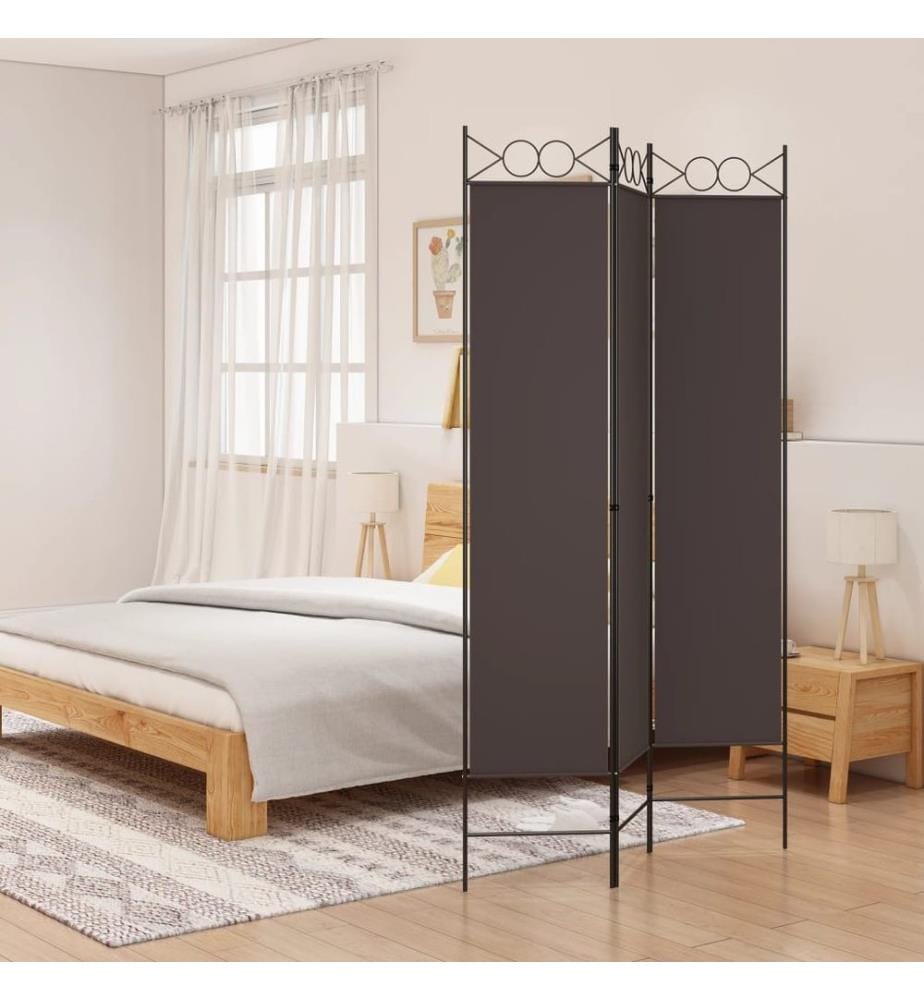 3-tlg. Paravent Braun 120x200 cm Stoff