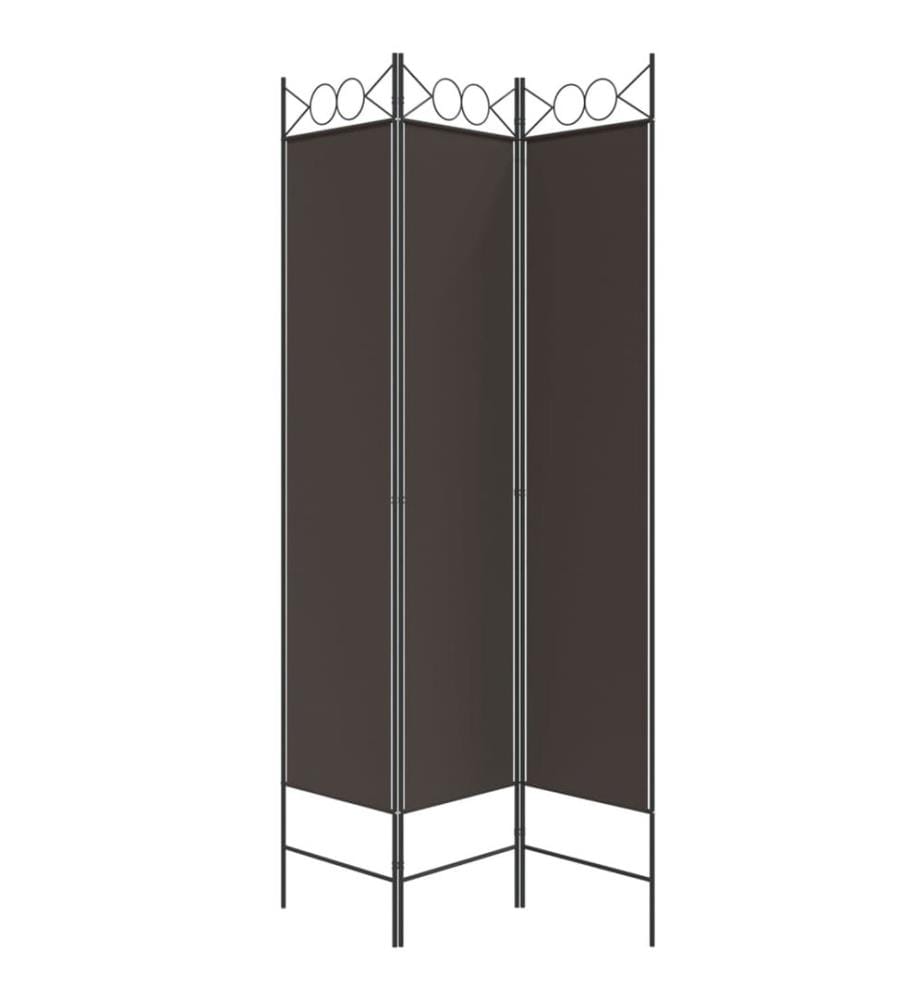 3-tlg. Paravent Braun 120x200 cm Stoff
