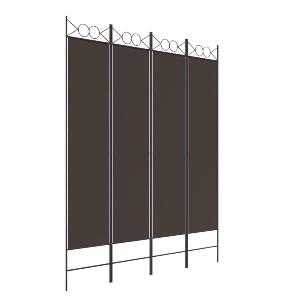 4-tlg. Paravent Braun 160x200 cm Stoff
