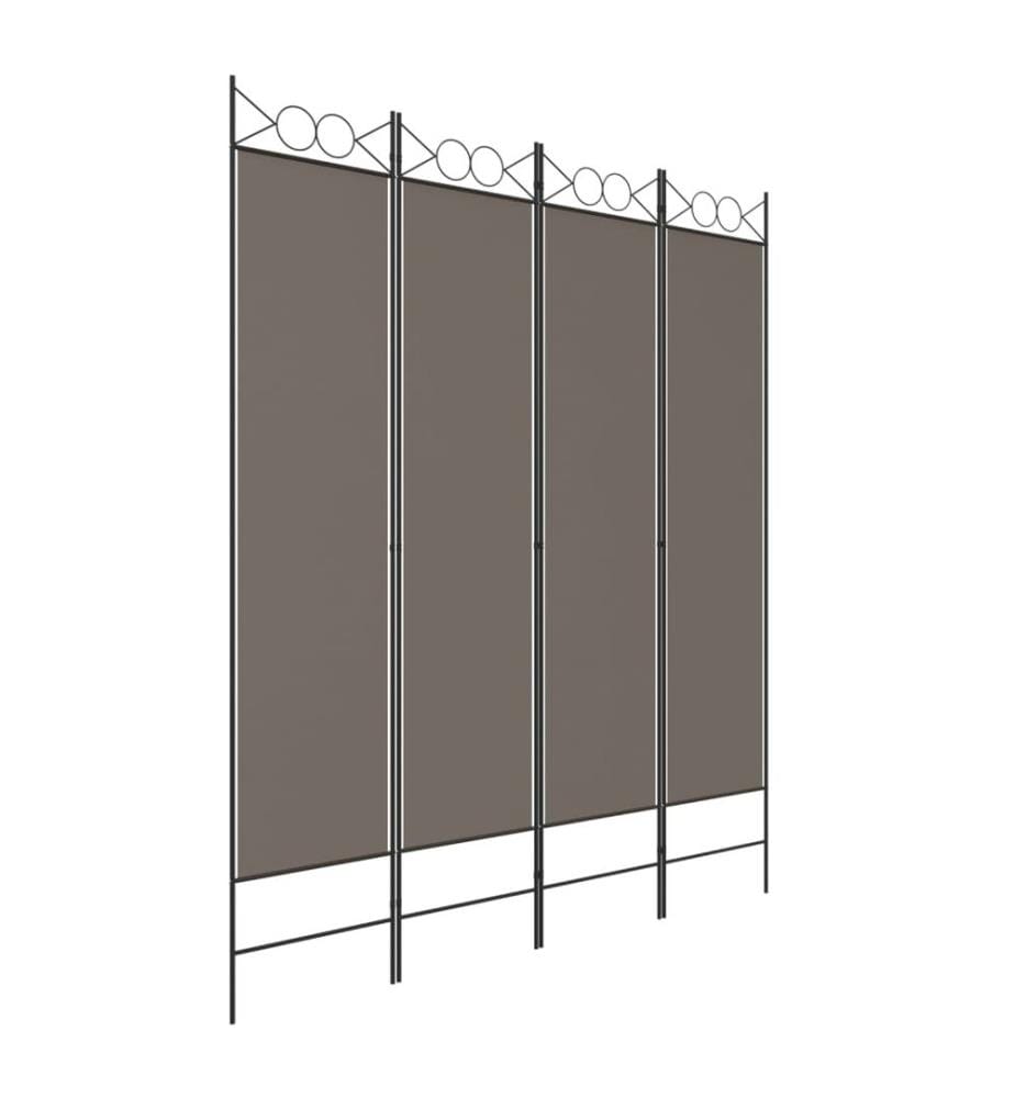 4-tlg. Paravent Anthrazit 160x200 cm Stoff