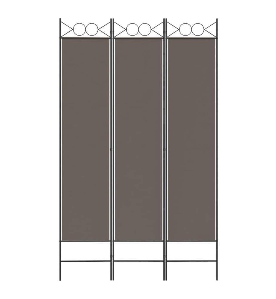 3-tlg. Paravent Anthrazit 120x220 cm Stoff