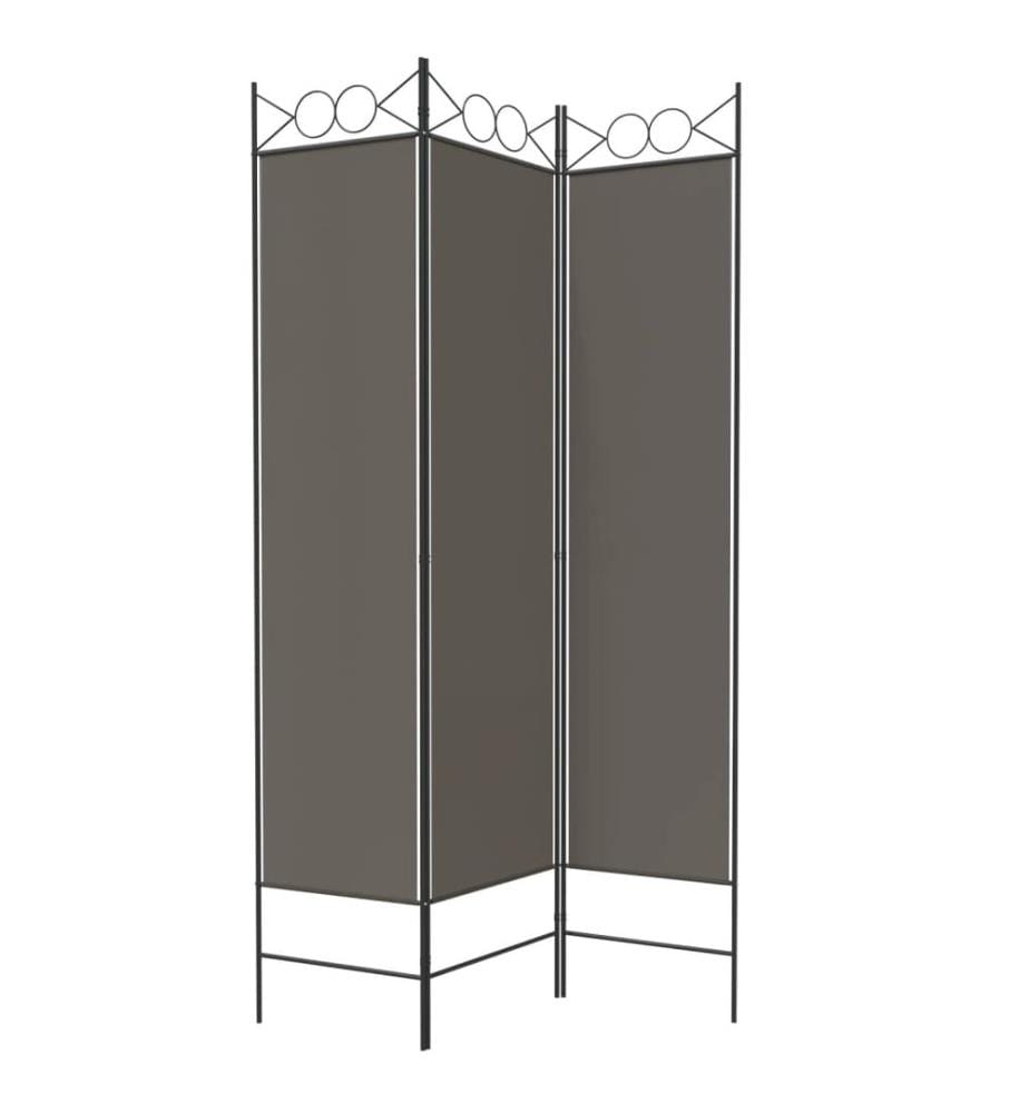 3-tlg. Paravent Anthrazit 120x220 cm Stoff