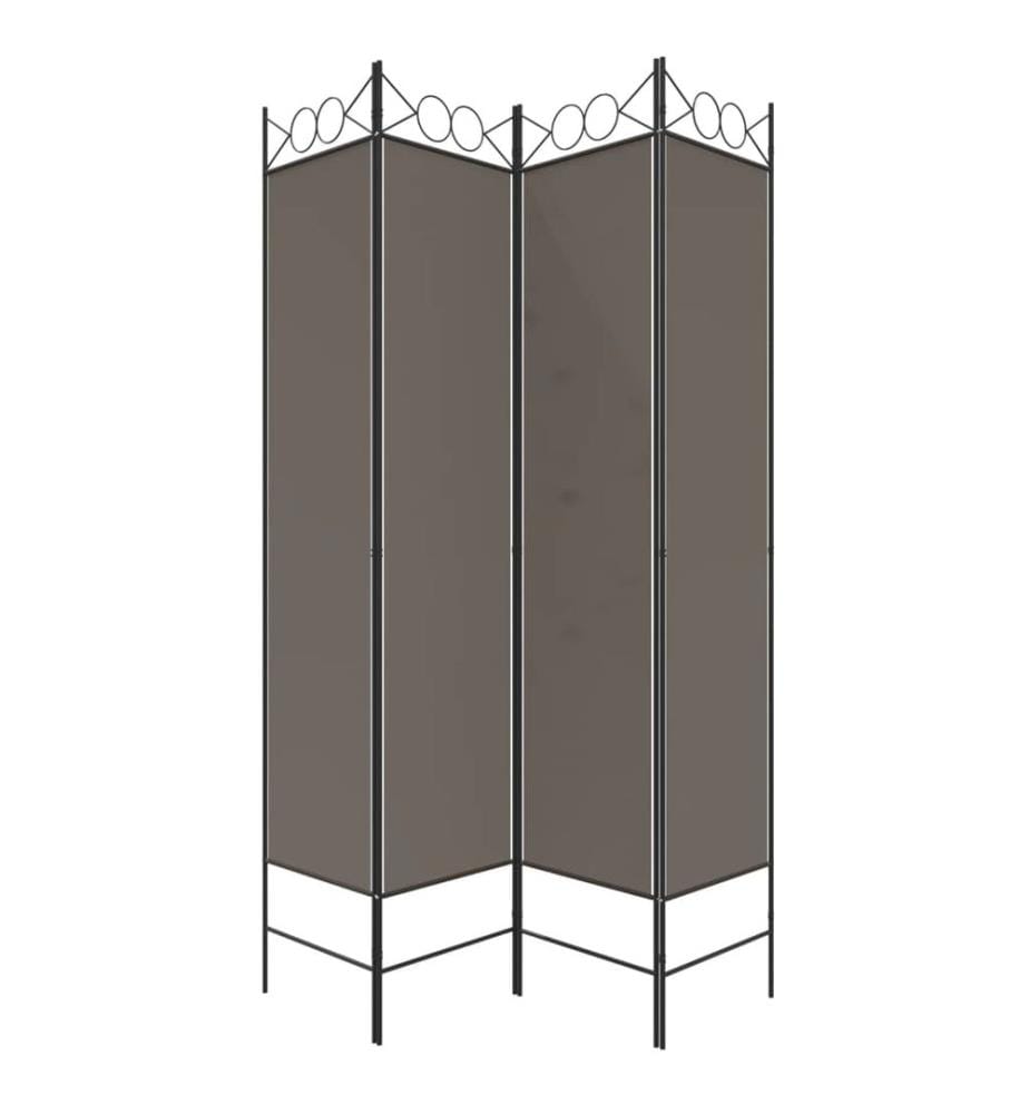 4-tlg. Paravent Anthrazit 160x220 cm Stoff
