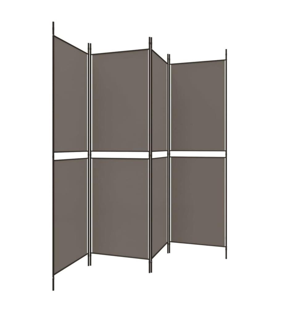 4-tlg. Paravent Anthrazit 200x180 cm Stoff