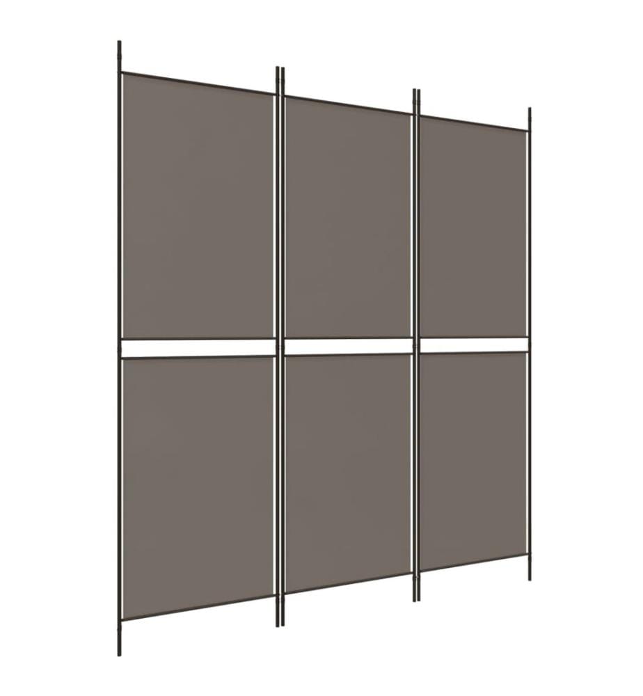 3-tlg. Paravent Anthrazit 150x200 cm Stoff