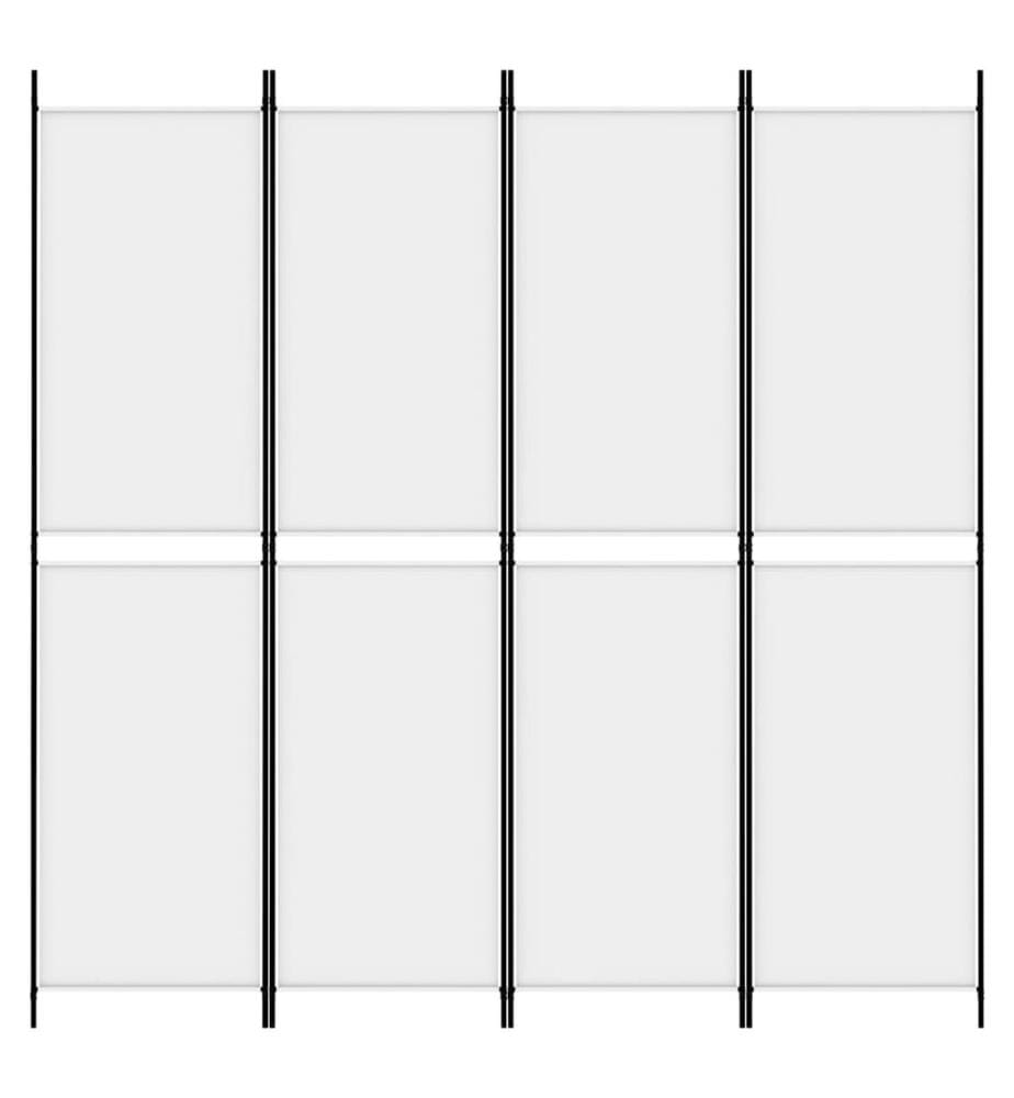 Cloison de séparation 4 panneaux Blanc 200x200 cm Tissu
