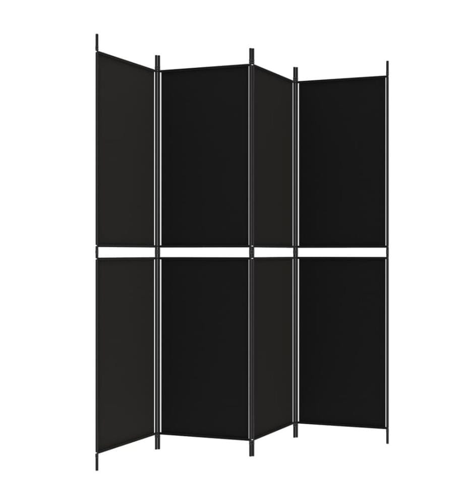 4-tlg. Paravent Schwarz 200x200 cm Stoff