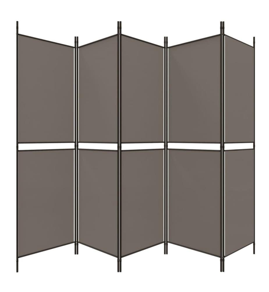 5-tlg. Paravent Anthrazit 250x200 cm Stoff