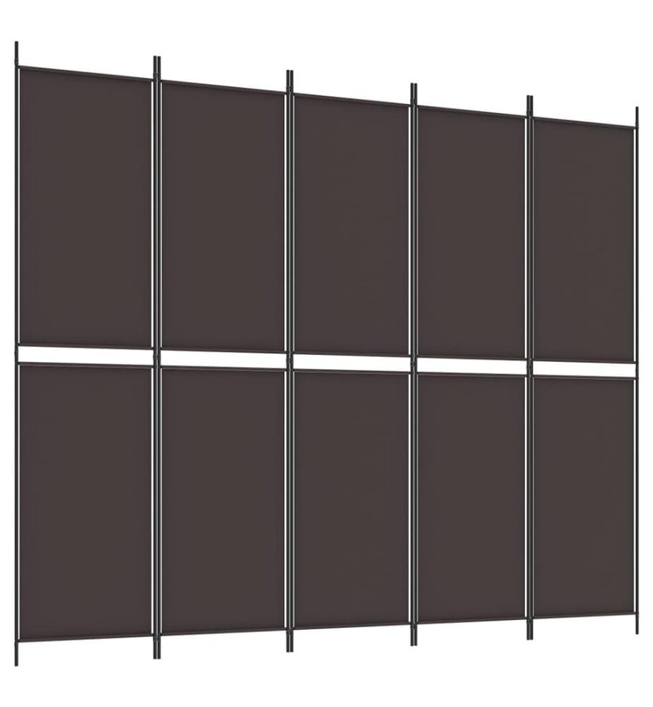6-tlg. Paravent Braun 300x220 cm Stoff
