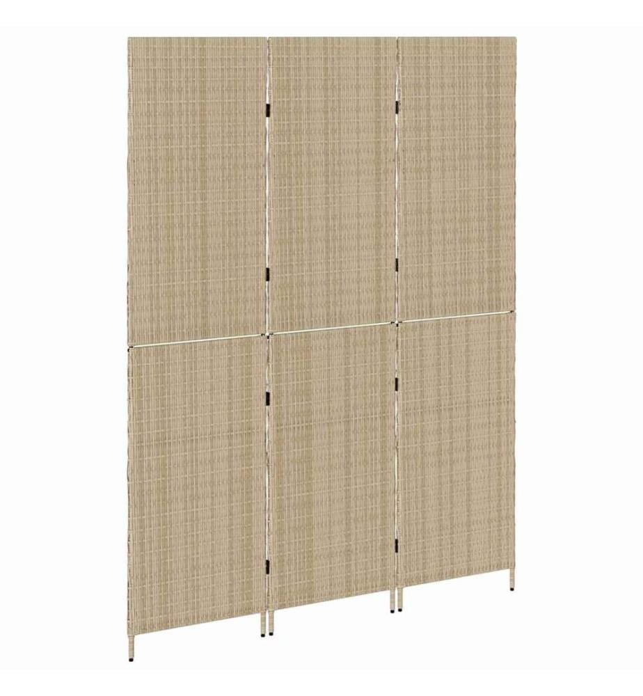 Paravent Beige 147 x 180 cm polyrotin