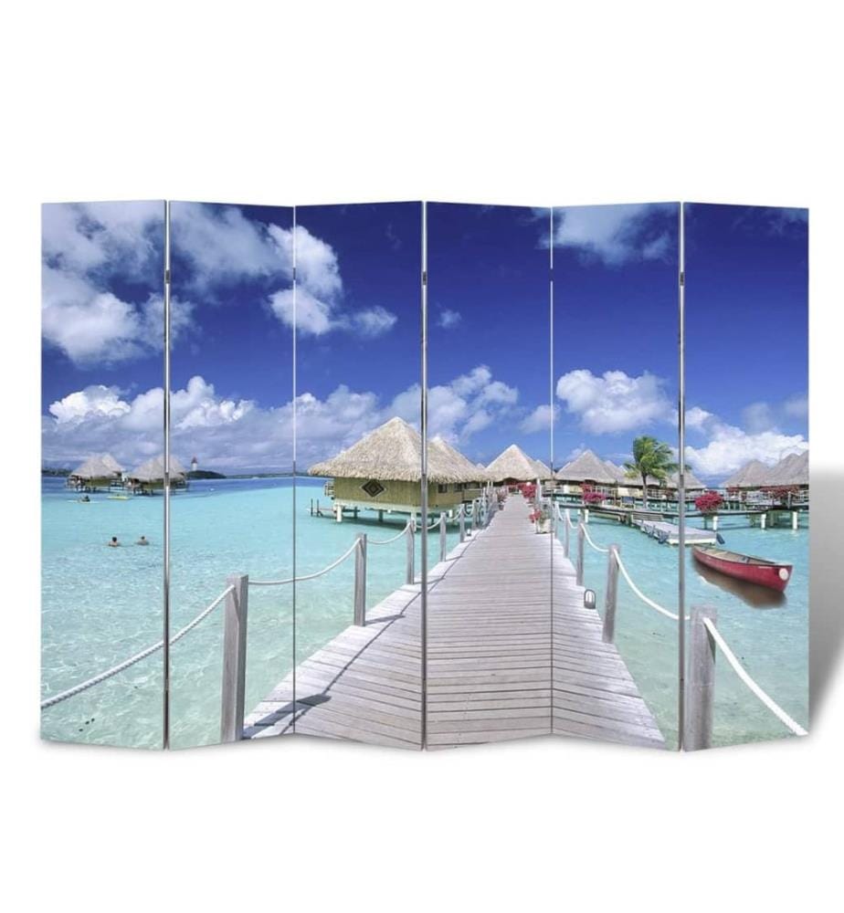 Raumteiler klappbar 217x170 cm Strand