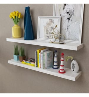 Wandregale 2 Stk. MDF Weiss