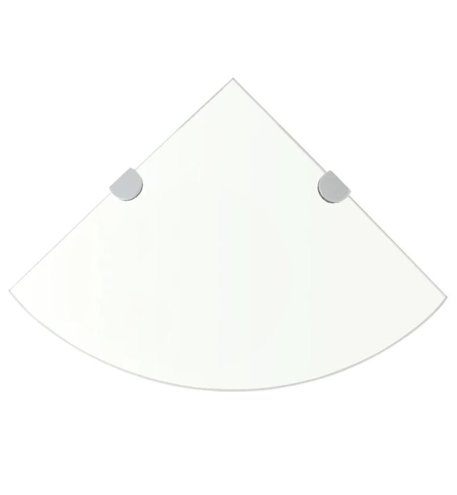 Eckablage mit Verchromten Halterungen Glas Transparent 25x25 cm