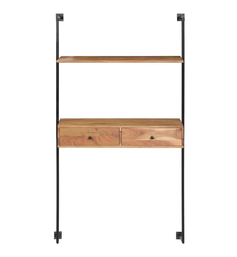 Wandschreibtisch 90x40x170 cm Massivholz Akazie
