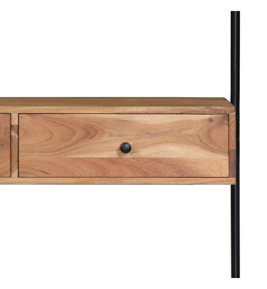 Wandschreibtisch 90x40x170 cm Massivholz Akazie